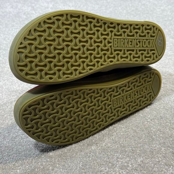 Birkenstock EUC Lille Suede Fleece Lined Boots Red Zip Up Womens 7 EU 38 Winter - Picture 14 of 15